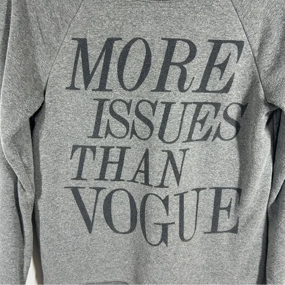 More Issues Than Vogue Graphic Long Sleeve Gray Sweatshirt Medium - Picture 3 of 6